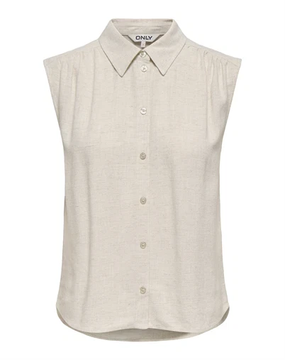 Only - ONLSiesta Linen Bluse - Moonbeam